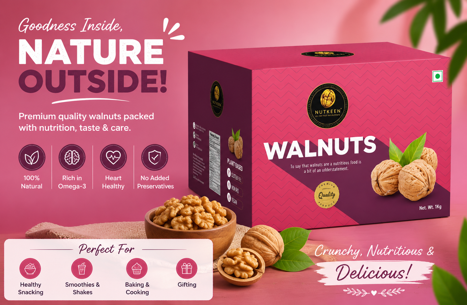 Walnut Kernels 10kg Box Size 34-36